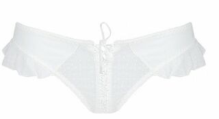 Трусики в горошек, с рюшами и шнуровкой Fatin Thong white L/XL - Passion