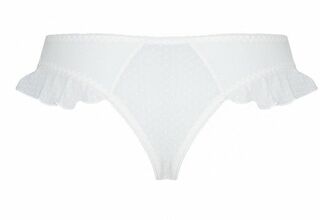 Трусики в горошек, с рюшами и шнуровкой Fatin Thong white L/XL - Passion