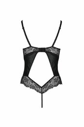 Боди из эко-кожи и кружева Loona Body black S/M - Passion