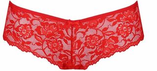 Трусики-бразилиана из цветочного кружева Raja Thong red S/M - Passion