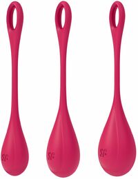 Набор йони бусин Satisfyer Yoni Power 1 Red, диаметр 2-2,5-3см, вес 22-46-74гр