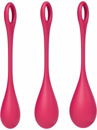 Набор йони бусин Satisfyer Yoni Power 1 Red, диаметр 2-2,5-3см, вес 22-46-74гр