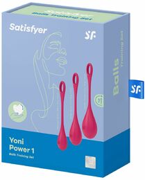 Набор йони бусин Satisfyer Yoni Power 1 Red, диаметр 2-2,5-3см, вес 22-46-74гр