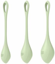 Набор йони бусин Satisfyer Yoni Power 2 Light Green, диаметр 2-2,5-3см, вес 22-44-73гр