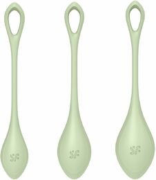 Набор йони бусин Satisfyer Yoni Power 2 Light Green, диаметр 2-2,5-3см, вес 22-44-73гр