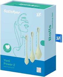 Набор йони бусин Satisfyer Yoni Power 2 Light Green, диаметр 2-2,5-3см, вес 22-44-73гр