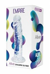 Прозрачный фаллоимитатор Alive Jelly Dildo Empire, ТПЕ, присоска, диаметр 4.3 см, длина 19.3см