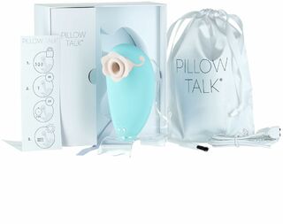 Роскошный вакуумный клиторальный стимулятор Pillow Talk - Dreamy Teal с кристаллом Swarovski