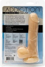 Фаллоимитатор ADDICTION - DAVID - 8" Bendable Silicone Dong