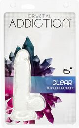 Фаллоимитатор ADDICTION - Crystal Clear Dildo with Balls - 6"