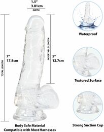 Фаллоимитатор ADDICTION - Crystal Clear Dildo with Balls - 7"