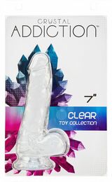 Фаллоимитатор ADDICTION - Crystal Clear Dildo with Balls - 7"