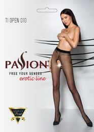 Колготки с открытым доступом Passion TIOPEN 010 black 1/2 (20 den), контрастная линия