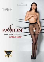 Колготки с открытым доступом Passion TIOPEN 014 black 1/2 (20 den), имитация чулок