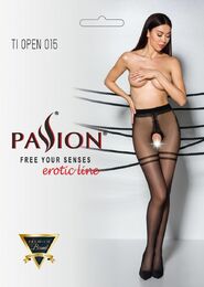 Колготки с открытым доступом Passion TIOPEN 015 black 1/2 (20 den), контрастная двойная резинка