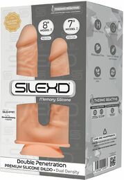 Фаллоимитатор двойной SilexD Double Gusto Flesh (Model 1 size 8" & 7"), двухслойный, силикон + Silex