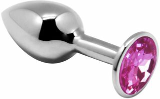 Металлическая анальная пробка с кристаллом Alive Mini Metal Butt Plug Pink M