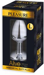 Металлическая анальная пробка с кристаллом Alive Mini Metal Butt Plug White L