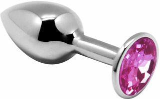 Металлическая анальная пробка с кристаллом Alive Mini Metal Butt Plug Pink S