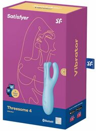 Клиторальный смарт вибратор Satisfyer Threesome 4 Blue с тремя пальчиками