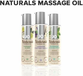 Массажное масло System JO – Naturals Massage Oil – Lavender & Vanilla с эфирными маслам (120 мл)