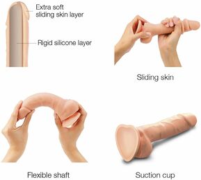 Реалистичный фаллоимитатор Strap-On-Me Sliding Skin Realistic Dildo Vanille - S, эффект подвижной ко