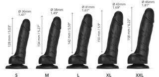 Реалистичный фаллоимитатор Strap-On-Me Sliding Skin Realistic Dildo Black - S, эффект подвижной кожи