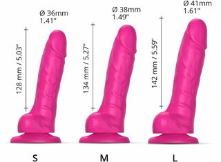 Реалистичный фаллоимитатор Strap-On-Me Sliding Skin Realistic Dildo Fuchsia - S, эффект подвижной ко