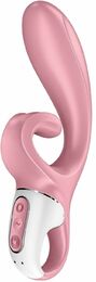 Смарт вибратор кролик Satisfyer Hug Me Pink, 2 мотора, диаметр 4,2см, широкая клиторальная часть