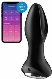 Анальная смарт вибропробка с жемчужным массажем Satisfyer Rotator Plug 2+ Black