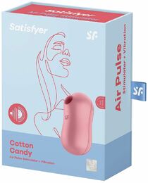 Вакуумный стимулятор с вибрацией Satisfyer Cotton Candy Light Red