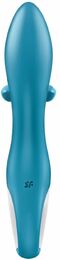 Вибратор кролик с тройным отростком Satisfyer Embrace me Turquoise, 2 мотора, диаметр 3,6 см