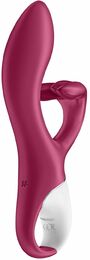 Вибратор кролик с тройным отростком Satisfyer Embrace me Berry, 2 мотора, диаметр 3,6 см