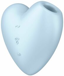 Вакуумный стимулятор-сердечко с вибрацией Satisfyer Cutie Heart Blue