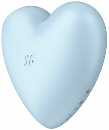 Вакуумный стимулятор-сердечко с вибрацией Satisfyer Cutie Heart Blue