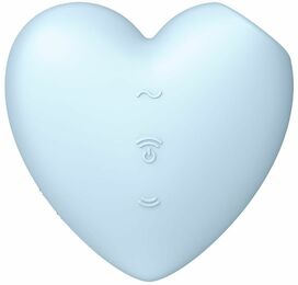 Вакуумный стимулятор-сердечко с вибрацией Satisfyer Cutie Heart Blue