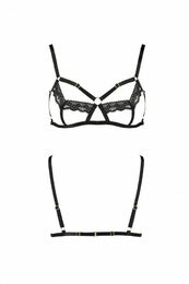 Бюстгальтер-стрепы с кружевом SOLON BRA black XXL/XXXL - Passion Exclusive