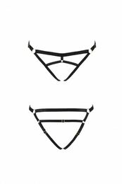 Трусики стринги из стреп KELIS THONG black XXL/XXXL - Passion Exclusive