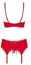 Комплект Obsessive Jolierose 3-pcs set red S/M