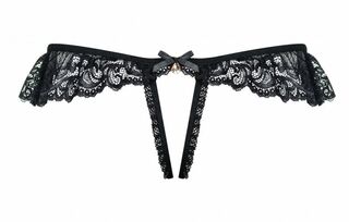 Трусики черные Obsessive 830-THC-1 crotchless thong S/M