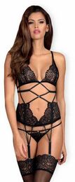 Корсет Obsessive Mixty corset & thong S/M