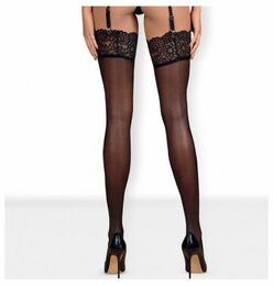 Чулки черный Obsessive Mixty stockings black S/M