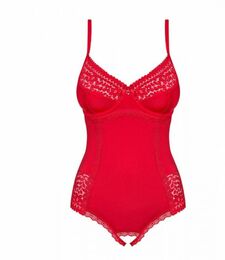 Боди Obsessive Jolierose teddy red L/XL