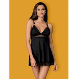 Cорочка Obsessive Lolitte babydoll & thong black S/M