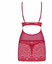 Cорочка Obsessive Lividia chemise & thong red S/M