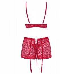 Комплект Obsessive Lividia 3 pcs set red S/M