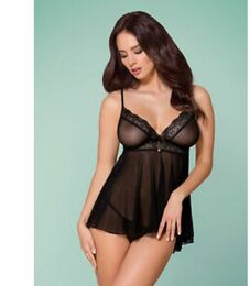 Бебидолл Obsessive 864-BAB-1 babydoll & thong S/M