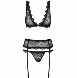 Комплект Obsessive Emperita set три элем L/XL черный