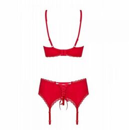 Комплект Obsessive Jolierose 3-pcs set red XXL