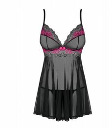 Бебидолл Obsessive Tulia babydoll & thong black S/M